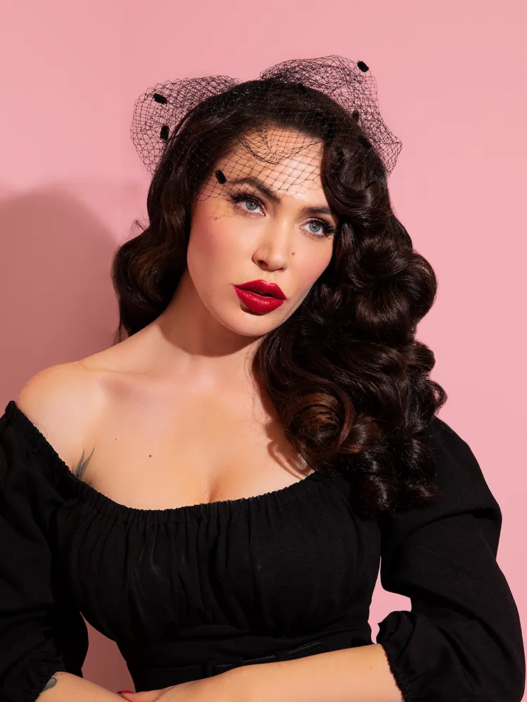 Vintage Mesh Polka Dot Veil Fascinator - Vixen by Micheline Pitt